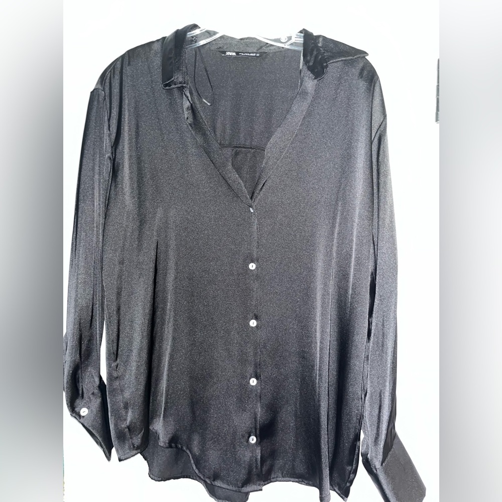 Zara black button up